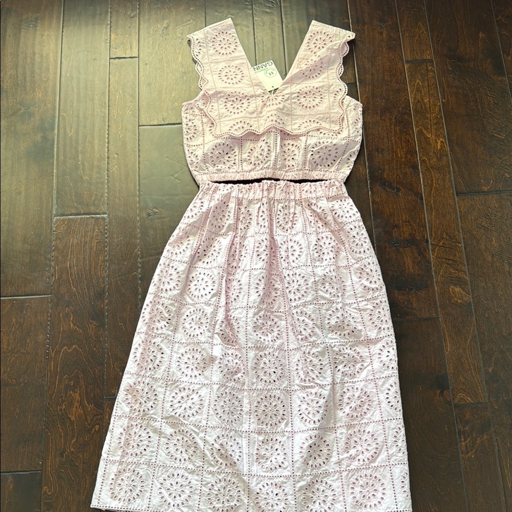 Ganni Pink Eyelet Skirt Set